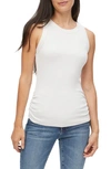 Michael Stars Halley Side Ruched Tank In Chalk