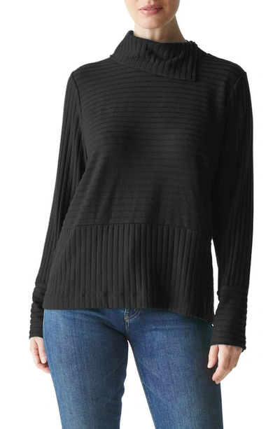 Michael Stars Sigourney Turtleneck Top In Black