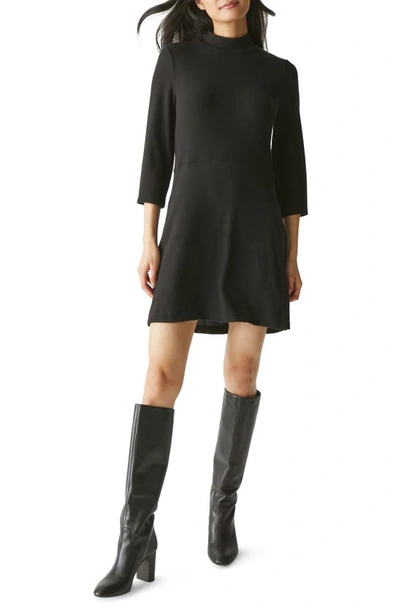 Michael Stars Maureen Mock Neck Minidress In Black