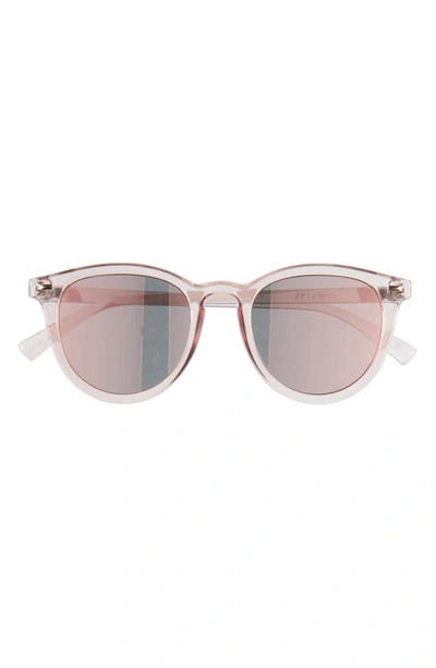Le Specs Fire Starter 49mm Mirrored Round Sunglasses In Rosewater