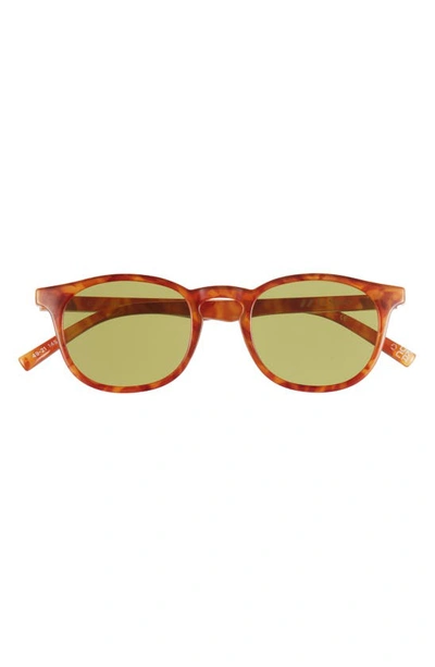 Le Specs Club Royale 48mm Round Sunglasses In Vintage Tort