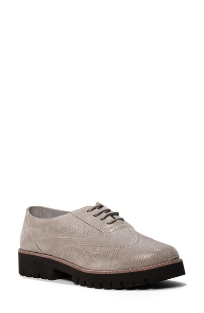 Donald Pliner Snake Embossed Leather Lug Sole Oxford In Light Taupe