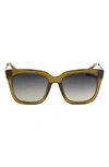 Diff Bella 54mm Gradient Square Sunglasses In Olive/ Grey Gradient