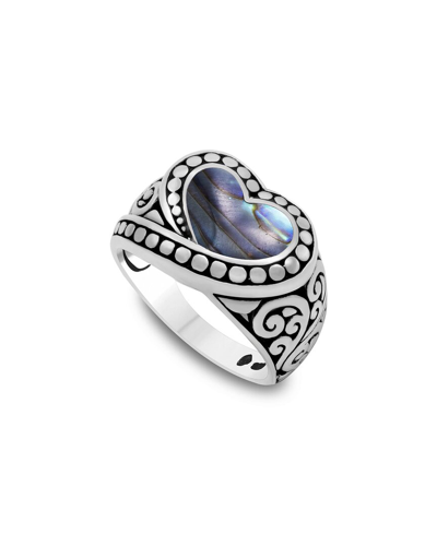 Samuel B. Silver 2.80 Ct. Tw. Abalone Heart Ring