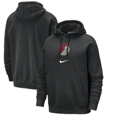 Nike Portland Trail Blazers Club Fleece City Edition  Men's Nba Pullover Hoodie In Black