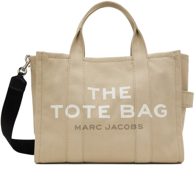 Marc Jacobs The Medium Tote Bag Beige In Cotton
