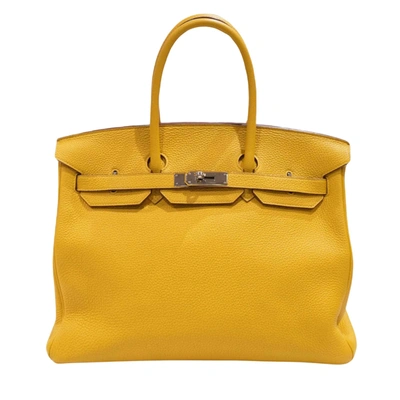Hermes Hermès Birkin 35 Yellow Leather Handbag ()