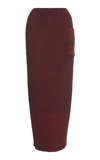 Victoria Beckham Knit Straight Skirt In Burgundy