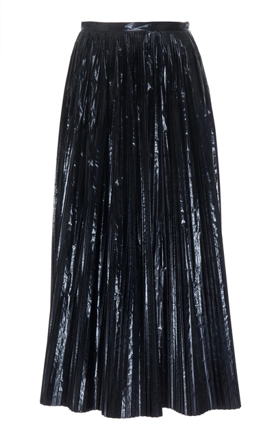 Maison Margiela Pleated Midi Skirt In Black