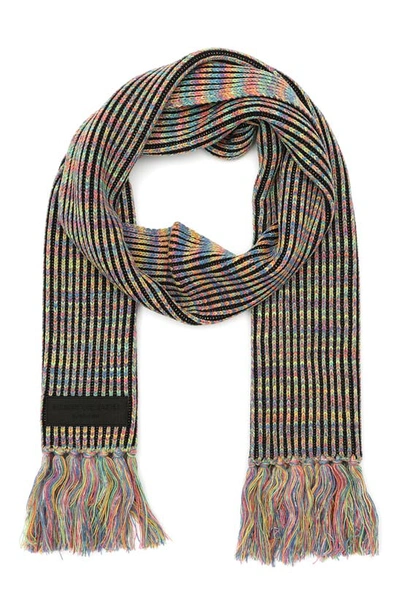 Kurt Geiger Rainbow Marled Scarf In Black Marl