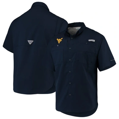 Columbia Navy West Virginia Mountaineers Pfg Tamiami Omni-shade Button-down Shirt