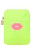 Bloc Bags Mini Kiss Cosmetic Bag In Neon Yellow