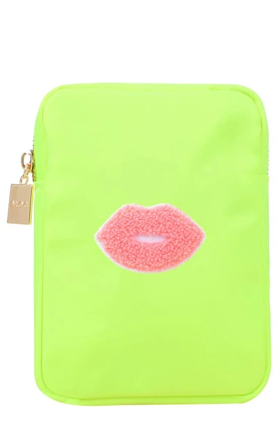 Bloc Bags Mini Kiss Cosmetic Bag In Neon Yellow