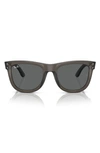 Ray Ban Reverse Wayfarer 53mm Square Sunglasses In Dark Grey