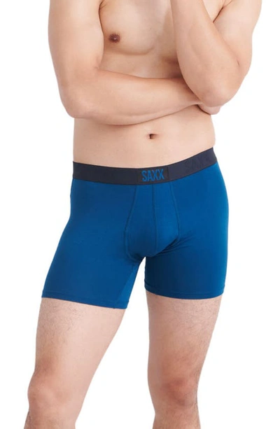 Saxx Vibe Super Soft Slim Fit Boxer Briefs In Anchor Teal