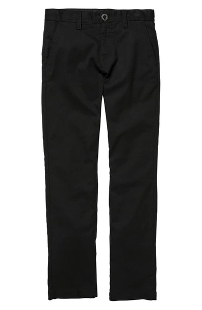 Volcom Kids' Frickin Modern Stretch Twill Trousers In Black