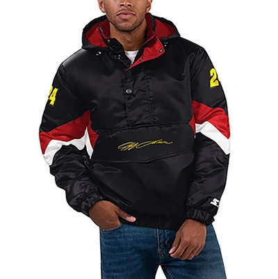 Starter Black Jeff Gordon Home Team Satin Half-zip Hoodie