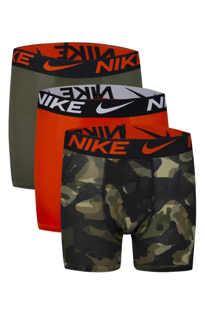 Nike Kids' Assorted 3-pack Micro Essentials Boxer Briefs In Camo