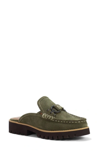 Donald Pliner Lug Sole Mule In Military Green