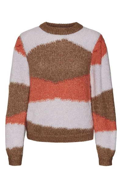 Vero Moda Marianne Colorblock Crewneck Sweater In Aztec
