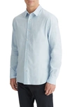 Vince Solid Stretch Button-up Shirt In H Dusty Sky