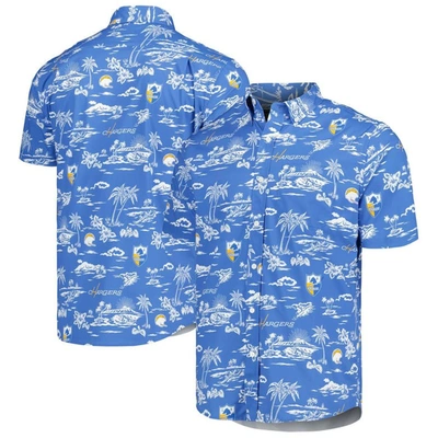 Reyn Spooner Powder Blue Los Angeles Chargers Throwback Kekai Print Button-up Shirt