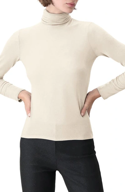 Oroblu Perfect Line Modal & Cashmere Blend Turtleneck Top In Ivory