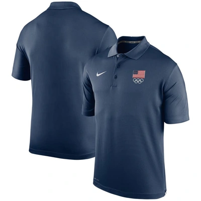 Nike Men's  Navy Team Usa Olympic Rings Varsityâ Performance Polo Shirt