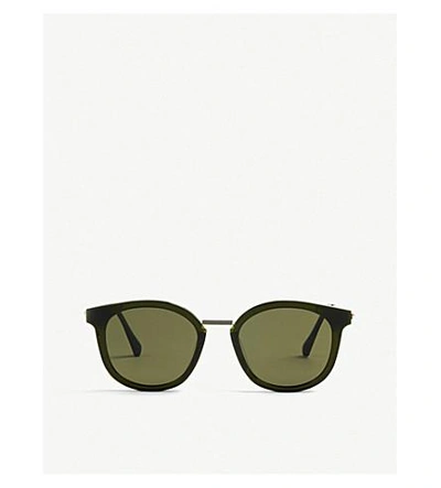 Gentle Monster Dim Acetate And Stainless Steel Sunglasses In Khaki/olive