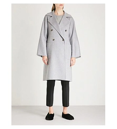 Max Mara Fausta Double-breasted Cashmere Coat In Grey