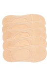 Nordstrom 5-pack No Show Socks In Tan Croissant