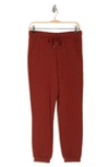90 Degree By Reflex Terry Brushed Knit Joggers In Dark Terracotta