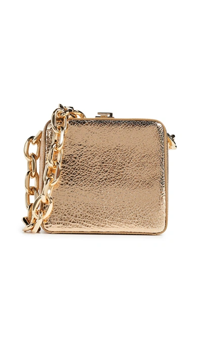 The Volon Cube Chain Bag In Gold