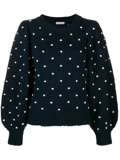 Ulla Johnson Adalene Polka-dot Cotton Sweater In Blue