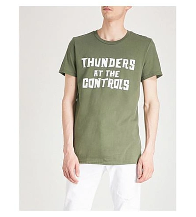 Thunders Logo-print Cotton-jersey T-shirt In Olive