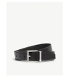Prada Reversible Leather Belt In Black Black