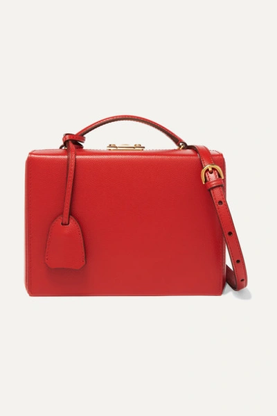 Mark Cross Grace Small Textured-leather Shoulder Bag In Red