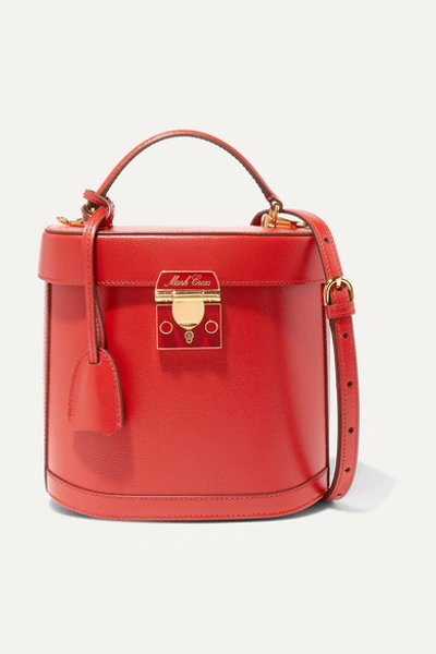 Mark Cross Benchley Textured-leather Shoulder Bag In Red
