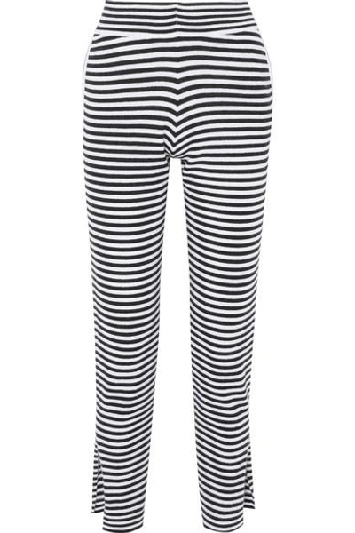 Allude Striped Wool And Cashmere-blend Pants In Black