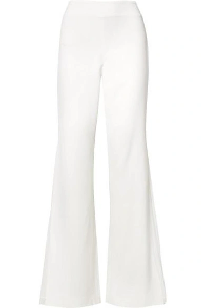 Jonathan Simkhai Chiffon-paneled Stretch-crepe Flared Pants In White