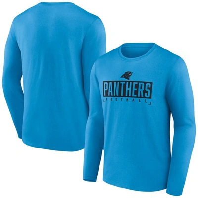 Fanatics Branded Blue Carolina Panthers Big & Tall Wordmark Long Sleeve T-shirt