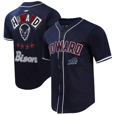 Pro Standard Navy Howard Bison Homecoming Mesh Button-down Shirt