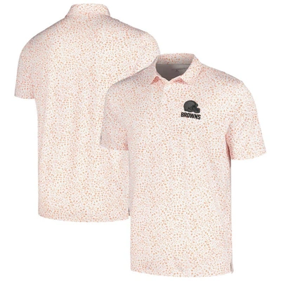 Antigua White/orange Cleveland Browns Motion Polo