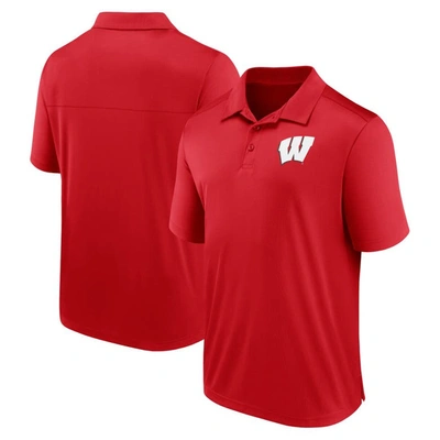 Fanatics Branded Red Wisconsin Badgers Left Side Block Polo