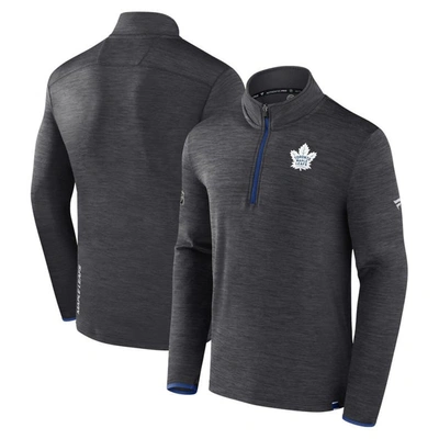 Fanatics Branded  Heather Charcoal Toronto Maple Leafs Authentic Pro Quarter-zip Pullover Top