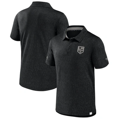 Fanatics Branded  Black Los Angeles Kings Authentic Pro Jacquard Polo