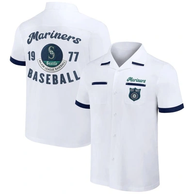 Darius Rucker Collection By Fanatics White Seattle Mariners Bowling Button-up Shirt