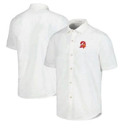 Tommy Bahama White Tampa Bay Buccaneers Sport Coconut Point Palm Vista Islandzone Button-up Camp Shi