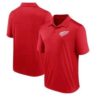 Fanatics Branded  Red Detroit Red Wings Left Side Block Polo
