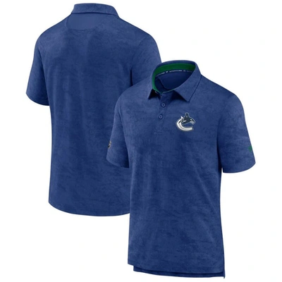 Fanatics Branded Blue Vancouver Canucks Authentic Pro Rink Polo